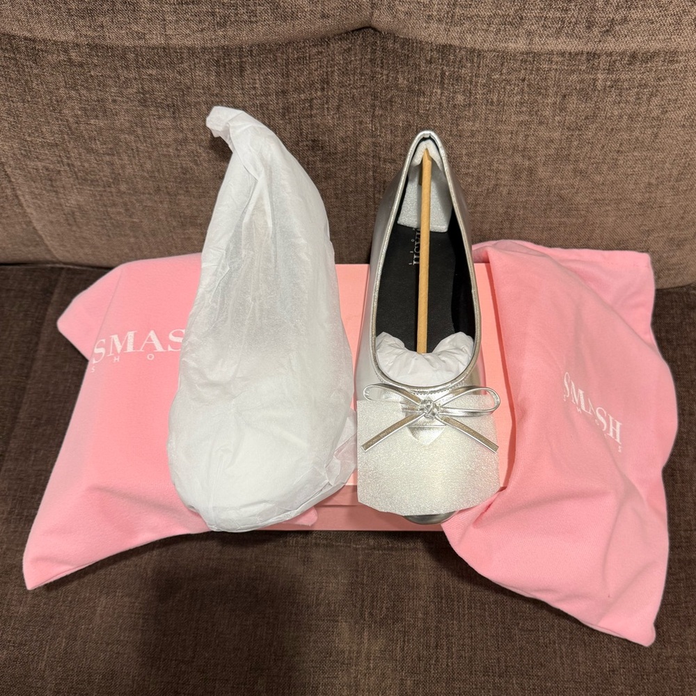 Smash Silver Ballet Flats